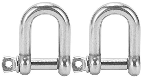 Yuecoom 2 pièces M14 Manille d'ancrage à goupille à vis, Manille en Forme de D, Manille à Arc Robuste pour Divers navires ou Applications domestiques, Acier Inoxydable, Facile à Utiliser