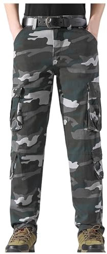 SRZYMJ Herren Cargohose Kurz Mit Gürtel Kariert Kurze Jogginghose 4XL Baumwolle Freizeithosen Outdoorhose Trainingshose Cargohose Chino Hose Sporthose Softshellhose Winterhose Outdoor Trekkinghose