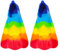 Vriusi Kinderflossen,Weiche Silikon-Trainingsflossen, Regenbogen-Schwimmflossen für Kleinkinder | Bequeme Kinder-Schnorchelflossen, Kurze Jugend-Schwimmflosse für Kinder, und Mädchen, Rundenschwimmen
