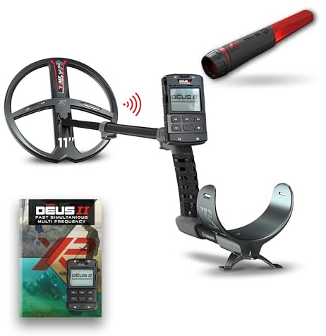 XP Metal Detectors Deus II - Pack FMF 28cm et Pinpointer MI-6 - Étanche, Sans Fil - Télécommande, Cane S-Telescopic (DEUS2-28FMFRCFE + MI-6)
