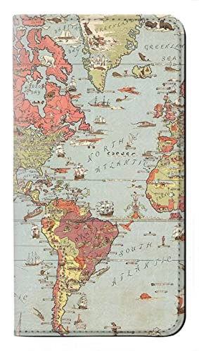 Vintage World Map PU Leather Flip Case Cover For Google Pixel 9
