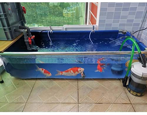 Aquariumbecken mit PVC-Leinwandauskleidung, zusammenklappbarer Fischteich mit Stahlrahmen, transparentem Sichtfenster, würfelförmiger Schaubehälter für Salzwasserfische, Koi-Schildkröten, Fi