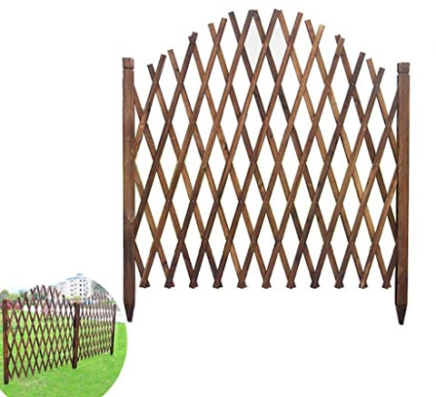 Clôture de jardin télescopique extensible en bois pour clôture de jardin portable et rétractable pour chien - Clôture décorative temporaire et réglable (200 x 133 cm)