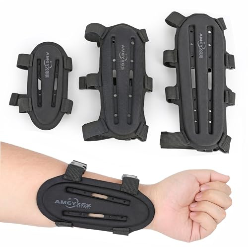 Poearcus Bogenschießen Armschützer Verstellbare Länge mit Karabiner Großer, mittlerer und Kleiner weicher Armschutz für Recurve- und Compound-Bogenschießen & Jagd