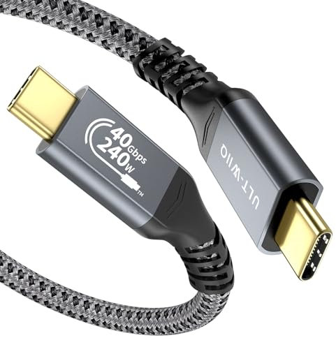 USB 4 und Thunderbolt 4 Datenkabel 40Gbps - PD 3.1 240W 48V5A Schnellladung, 8K 60Hz 4K 144Hz 2K Monitor Video für Dockingstation, SSD, Laptop, Monitor, MacBook (2m)