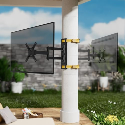 WHYFONE Supporto da parete per TV o monitor da 13 – 43 pollici, piatto e curvo, rotazione di 180°, montaggio a parete senza foratura, max. VESA 200 x 200 mm fino a 25 kg
