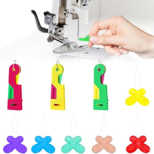 COYUN 9 Pièces Enfile-aiguille automatique, Kit d'aiguilles à Coudre Avancées, Couture à la Main et à la Machine, Enfile Aiguille, Mini Enfile-aiguille à Fleurs, Enfile-aiguille à Outils de Bricolage