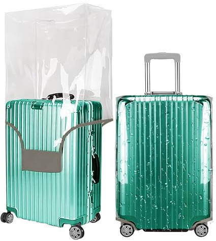 GigabitBest Clear PVC Suitcase cover for Luggage Protectors, 24 inch luggage cover，0.4mm Thicken PVC luggage Protectors cover for Wheeled Suitcase 24''