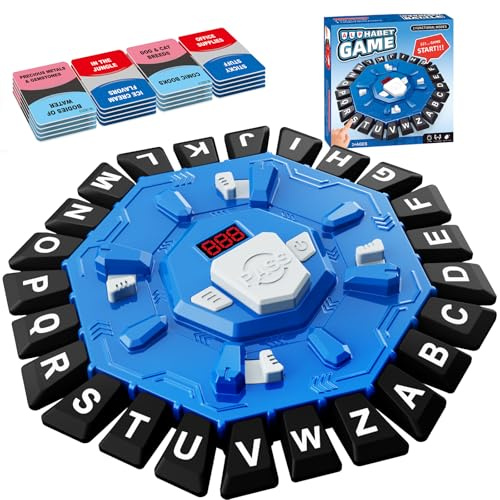StyleBoon Wortspiel mit LED-Anzeige, Alphabet-Lernspiel, rasantes Familienspiel, Lern- und Gesellschaftsspiel, Geschenk für Kinder ab 3 Jahren (Blau)