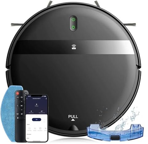 Para pelo de mascotas, suelos duros y alfombras Aspiradora robot G20 6000Pa Auto-Clean 3 en 1 Trapeador y barredora Batería de 2500 mAh Inteligente WiFi Silencioso Potente succión for pelo de mascotas