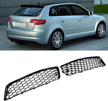 QHuaL Auto Front KüHlergrille für Audi A3 8P 2009 2010 2011 2012 2013, Front Grille Bumper Styling Body Fittings ABS Front Car Grill Front Bumper Bonnet Grill