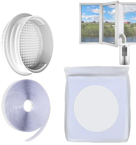 Weqizuerqi Kit portátil de ventana de aire acondicionado, kit de ventana de ventilación portátil – Piezas de repuesto de panel Accesorios de aire acondicionado para secadores de manguera de escape