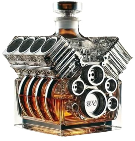 Whiskey Decanter, Engines Whisky Bottle, Alcohol Decanter V8 Engines Shape, Car Engine Liquor Whisky Carafe, Car Motor Whiskey Dispenser Bottle, Wine Decoration for Tequila, Bourbon, Brandy