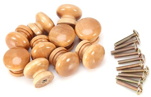 10Holz Schrankgriffe,Wooden Drawer Handles,Holzknauf,Holzknöpfe Zum Basteln