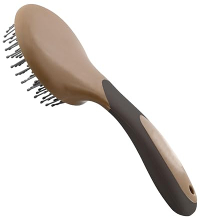 Cepillo de crin, cepillo de cola, cepillo para el cuidado de los caballos, cepillo para crines, cola y piel, selección de colores aleatorios, mango antideslizante, 106 cm de diámetro, cerdas redondas