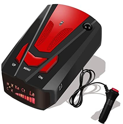 Détecteur De Radar for Voitures Détecteur De Radar for Voitures avec Vitesse D'invite Vocale, Système D'alarme De Vitesse De Véhicule Détecteur De Chien Électronique 12v(Red)
