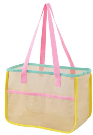 HunicandIU Sac Cabas de Plage | Tote Filet Piscine Plage - Pochette Étanche Au Sable Et Organisation Pour Serviettes, Jouets, Bouteilles Et Courses