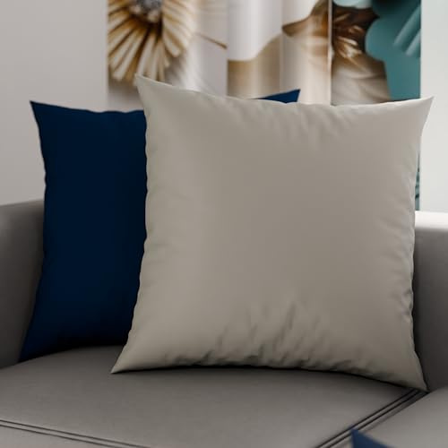 PETTI Artigiani Italiani - 1 Paar Kissenbezüge 30 x 30 cm aus Mikrofaser, Dekokissen für Schlafzimmer, Sofa, Set mit 2 Kissenbezügen, doppelseitiger Kissenbezug grau und blau