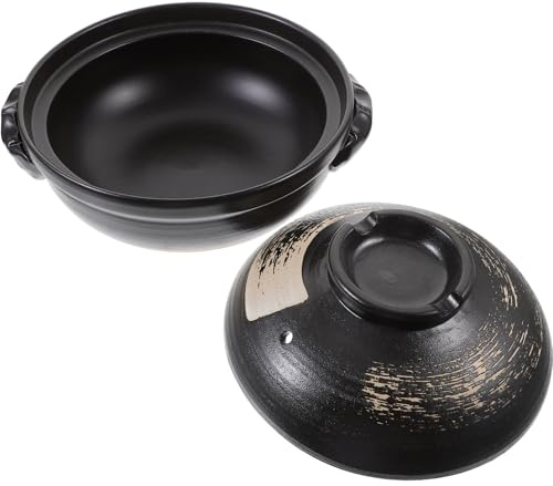 HIAKDOFT Pentola Per Stufati in Ceramica 900ml Coperchio, Casseruola Smaltata Per Cucina Domestica, Risparmio Energetico e Uso Per Zuppe e Stufati