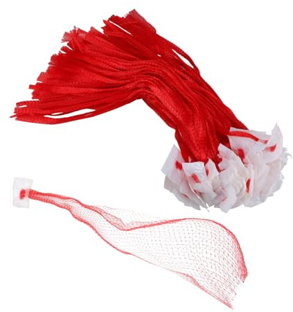 BESPORTBLE 100 pezzi Sacchetti in Rete Riutilizzabili per Prodotti Freschi Sacchetti Plastica Traspiranti e Resistenti per Spesa e Conservazione Alimenti Borsa Maglia Tessuta per Ortaggi