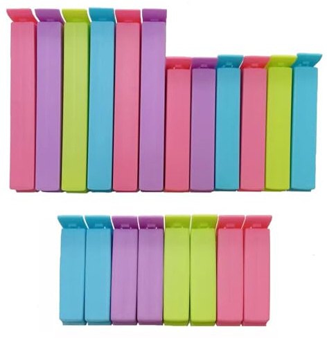 20 Pcs Food Clip, Reusable Food Bag Clips, Colorful Seal Clips for Kitchen | Bag Clips for Food Storage Bag Clip for Air Tight Seal on Bread, Snack and Sandwich Bags
