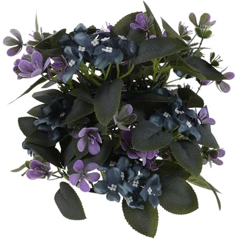 Homoyoyo Lot de 3 Anneaux pour Bougies en Hortensias Artificiels Violets Couronnes Décoratives en PVC Résistantes Décoration de Fleur pour Mariage Centre de Table Champêtre et Fête