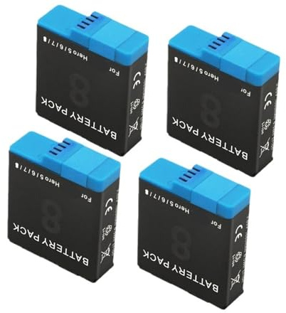 Batterie 1680 mAh Compatible avec Les caméras GoPro Hero 5, 6, 7 et 8,Vêtements et Accessoires(4PCS Battery)