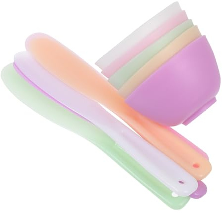 POPETPOP Gesichtsmasken Silikon Mischschüssel Satz Langlebige Silikonschale mit Rührstab Multifunktional für Heim und Salon Beauty Anwendung Zufällige Farbe