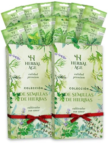 12 Variedades De Kit Plantas Aromáticas – 2 Pack, 17400 Semillas Urbano Para Cultivar De Hierbas Frescas En Casa Interior, Jardin – Lechuga, Albahaca, Perejil – Regalos Originales Para Mujer y Hombre