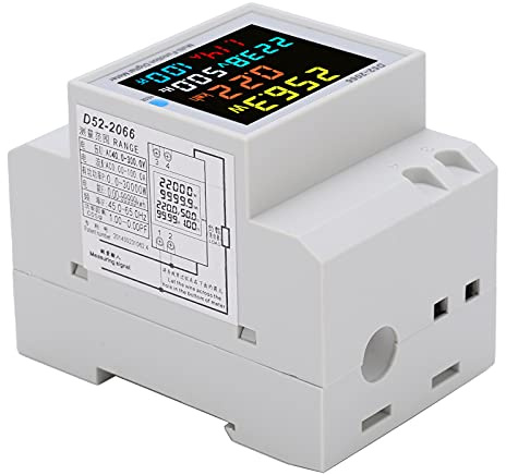 Qcwwy D52 2066 Contatore di Energia Monofase Intelligente Contatore di Wattora a Binario 220V con Display LCD Multiparametro per Monitoraggio Domestico e Industriale