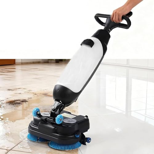 LZDOYY Commercial Floor Scrubber Machine, 17” Cleaning Width, Multi Functional Floor Buffer Polisher Machine, 240 RPM, Deep Cleaning Tile and Grout, Hardwood Floors and Carpets with Ease White