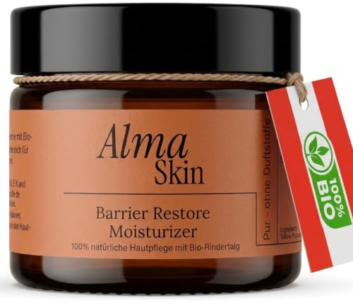 BIO-Rindertalg Gesichtscreme - Cremige Tallow Creme aus österreichischem Bio-Weiderind & Mandelöl, handgefertigt, niedrigtemperatur-verarbeitet, ohne Wasser, ohne Duftstoffe, 2 Inhaltsstoffe