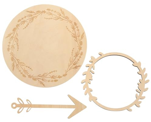 Toddmomy Cartes Photos D'étapes Importantes en Bois Naturel pour Bébé, Disques Jalons Lisses Faciles à Tenir, pour Annoncer la Naissance