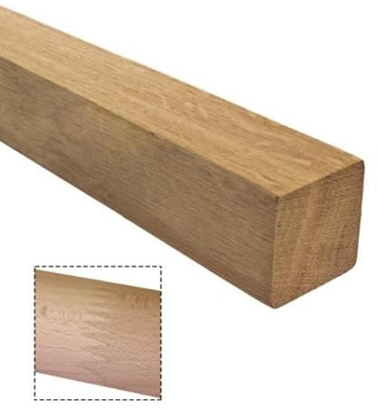 Sellon24 Pasamanos de madera de roble 40 x 40 mm L2500 mm, pasamanos para escaleras, madera maciza, cuadrada, barandilla de madera preciosa