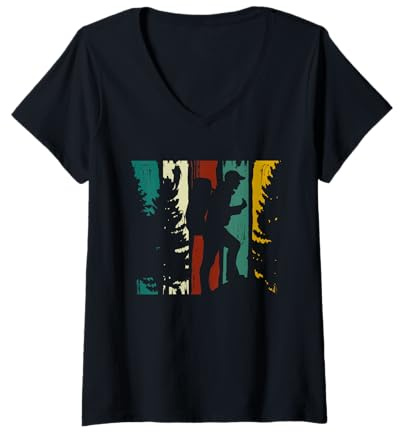 Mujer Geocacher Retro - Geocaching Geocacher Camiseta Cuello V