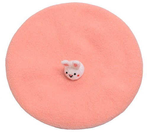 GRACEART Frauen Handarbeit Lolita Baskenmütze Süß Kaninchen (Rosa)