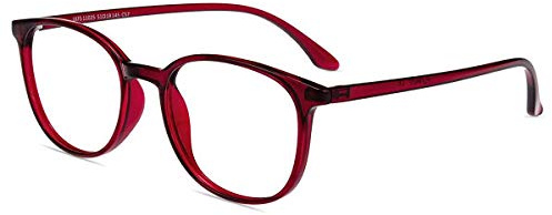 Firmoo Blaulichtfilter Brille ohne Stärke Damen Herren TR90 Computerbrille | Extra Leicht Entspiegelt Anti-Glanz Blaulicht Brille ohne sehstärke für PC/Handy/Fernseher,Burgunderrot