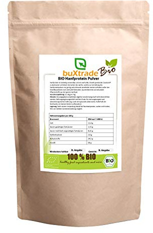 10x 1 kg | BIO Hanfprotein Pulver | Nahrungsergänzungsmittel | Pulver | Buxtrade