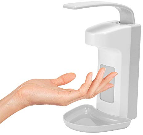 ALLOMN Seifenspender Wandspender, 500ML Seifenspender Desinfektionsspender Kunststoffpumpe Seifendesinfektionsspender Ellenbogen drücken Handdrücken zum Zuhause Büro Schule Krankenhaus (500ML)