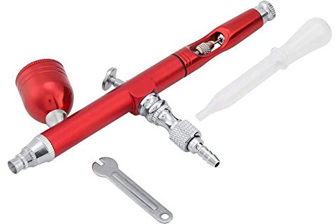 Airbrush-Kit Tattoo Spray, 0,3 mm Spray Dual Action Schwerkraft Feed Airbrush Pistole Art Paint Tattoo Nagel Tool Kit Airbrush Sets(rot)