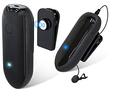 Mini Système Micro Cravate sans fil, LENSGO LWM-318C Microphone Lavalier sans fil Omnidirectionnel UHF 20 Canaux avec 1 Émetteur/1 Récepteur pour Canon Nikon DSLR Caméra iPhone Android Smartphone-Noir