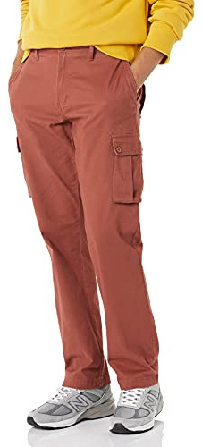 Amazon Essentials Men's Stretchiga cargobyxor med rak passform (finns i Big & Tall), Lera, 31W / 34L