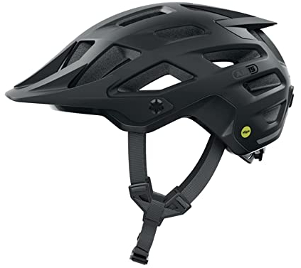 ABUS MTB-Helm Moventor 2.0 MIPS - Fahrradhelm mit Aufprallschutz für den Geländeeinsatz auf dem Mountainbike - All-Mountain-Helm für Damen und Herren - Schwarz Matt, M