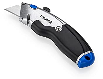 Dahle Heavy Duty Cutter (lama trapezoidale, alloggiamento in metallo, con taglierina a nastro, con 3 lame di ricambio) nero/argento