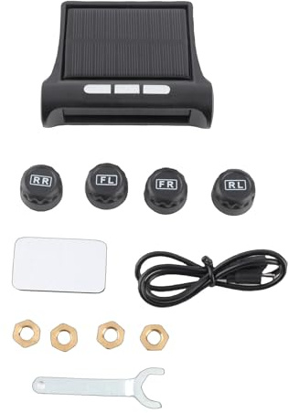 KIMISS TPMS Auto TPMS T, TPMS Auto TPMS Reifendruckkontrollsystem Autoreifendruckkontrollsystem Reifendruckkontrollsystem Reifendruckkontrollsystem Drahtloses Reifendruckkontrollsystem MoniC240 Solar