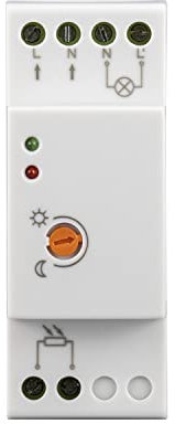POPP® Electric Interruptor Crepuscular de Luz con Sensor Fotoeléctrico Día/Noche 20A IP65 Instalación en Carril DIN (Pack 1 unidad)