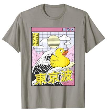 Pato de goma Surf Kanagawa Wave Kawaii Vaporwave Duck Camiseta
