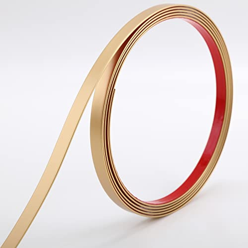 Goldleiste zum Abziehen und Aufkleben, flexibles Spiegelrand-Design, Wand-Decken-Bodenschrank-Fliesenleiste, 5 m x 1 cm