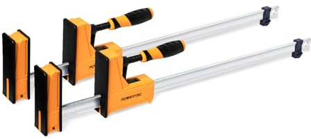 POWERTEC 71368V 24-Inch Woodworking Parallel Clamps | Jaw Bar Clamp Spreader Tool, 2PK