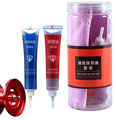 PISOLE Öl- und Fett-Kit für Angelrollen,2er-Pack Anti-Verschleiß-Angelausrüstung | Angelrollenöl nass und trocken, Ölprodukt, Angelrollenöl für Süß- und Salzwasser